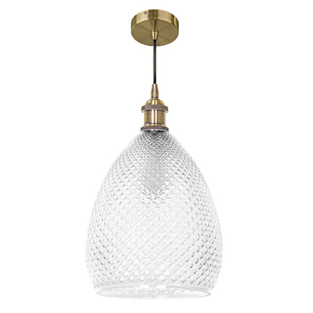 798021 Люстра GENNI 1х40W E27 ЛАТУНЬ/ПРОЗРАЧНЫЙ