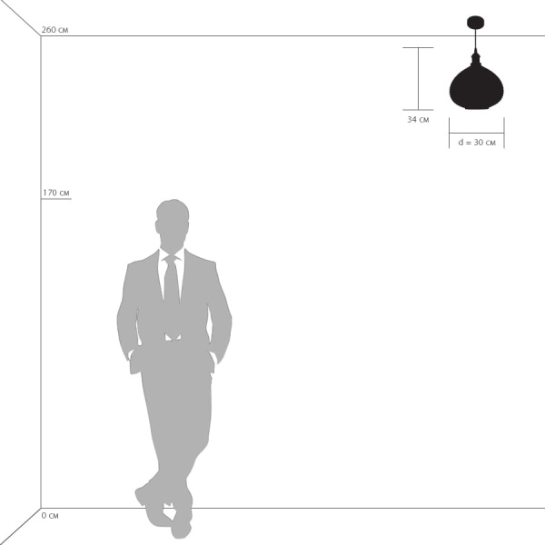 798031 Люстра GENNI 1х40W E27 ЛАТУНЬ/ПРОЗРАЧНЫЙ