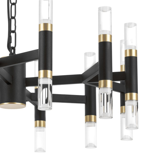 734247 Люстра IRIS 76W LED 3148LM 120G ЧЕРНЫЙ/ЗОЛОТО 3000K