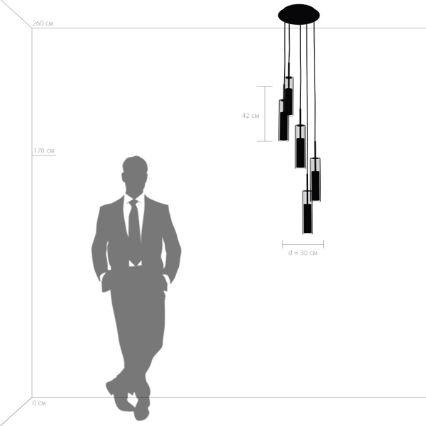 756056 Люстра CILINO 5х40W GU10 MATT WHITE