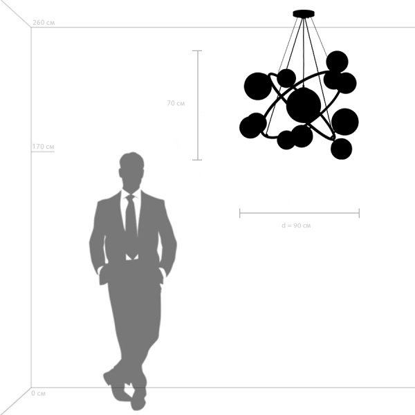 815410 Люстра CROCO 12х40W E14 ЧЕРНЫЙ МАТОВЫЙ