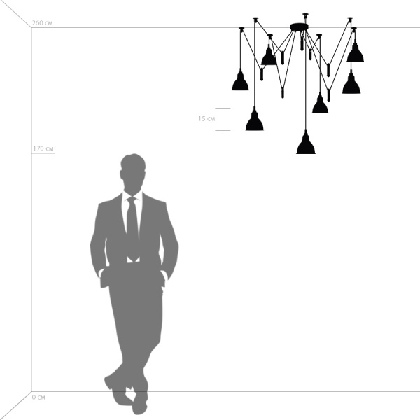 761078 Люстра ACROBATA 7х40W E14 ЛАЙМ ЗОЛОТО