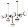 813197 Люстра GLOBO 9х40W E14 umber/white