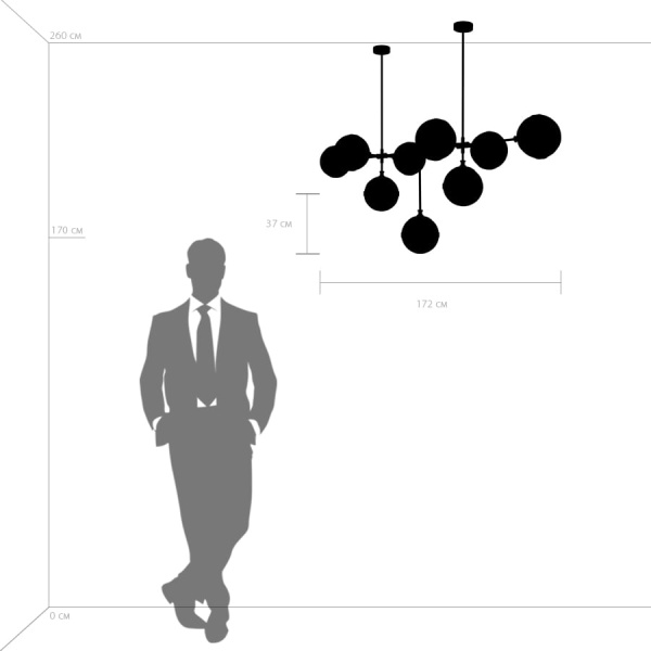 813197 Люстра GLOBO 9х40W E14 umber/white
