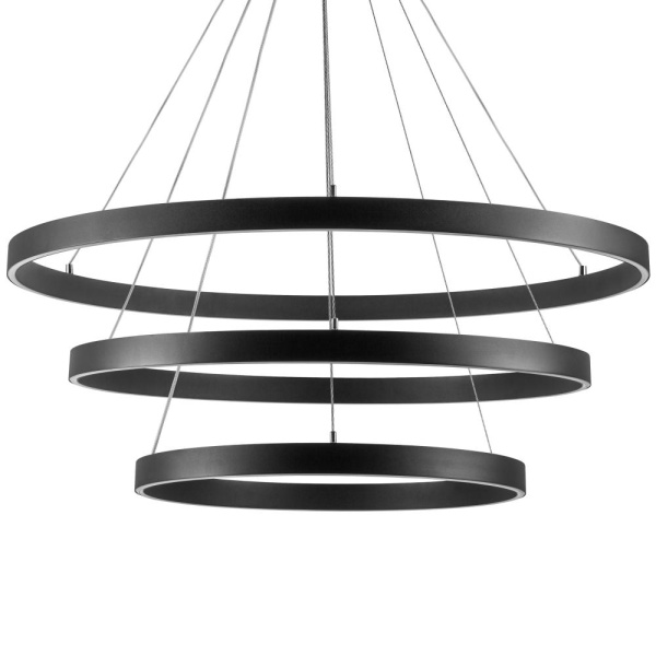 748227 Люстра SATURNO LED 132W 11000LM 70G ЧЕРНЫЙ 3000-6000K