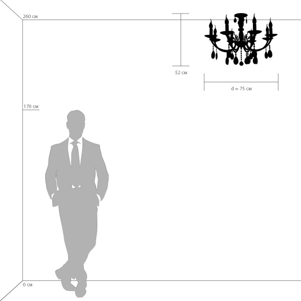 694081 Люстра подв STREGARO 8х60W E14 БРОНЗА