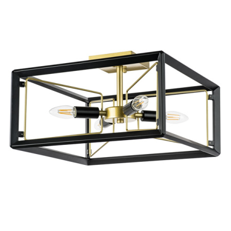 713347 Люстра REGOLO 4х40W E14 ЧЕРНЫЙ МАТОВЫЙ/ЗОЛОТО