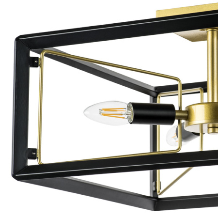 713347 Люстра REGOLO 4х40W E14 ЧЕРНЫЙ МАТОВЫЙ/ЗОЛОТО