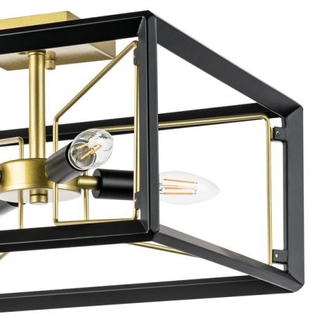 713347 Люстра REGOLO 4х40W E14 ЧЕРНЫЙ МАТОВЫЙ/ЗОЛОТО