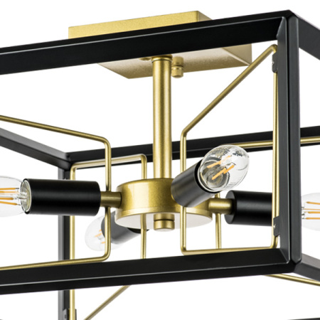 713347 Люстра REGOLO 4х40W E14 ЧЕРНЫЙ МАТОВЫЙ/ЗОЛОТО