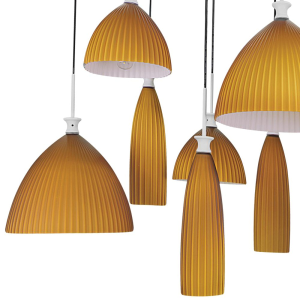 810223 Подвес AGOLA 12х40W E14 ХРОМ/ЯНТАРЬ