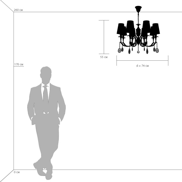 691082 Люстра подв CAPPA 8x40W E14 ЗОЛОТО