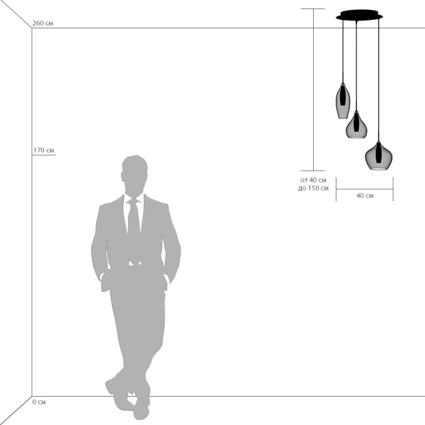 803051 Подвес PENTOLA 3х25W G9 ХРОМ/ПРОЗРАЧНЫЙ