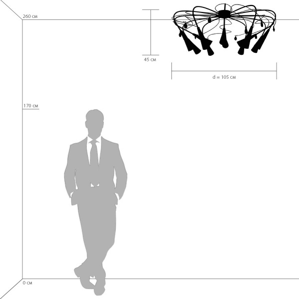 711127 Люстра AEREO 12х25W G9 BLACK
