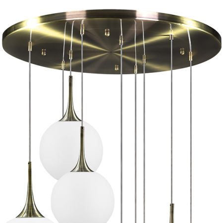 813091 Люстра GLOBO 9х40W E14 electroplating bronze/white