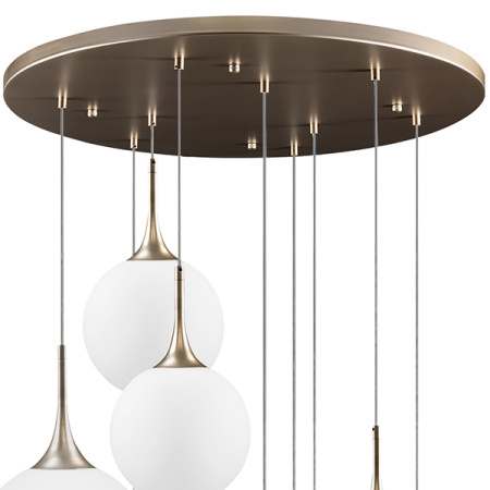 813093 Люстра GLOBO 9х40W E14 champagne gold/white