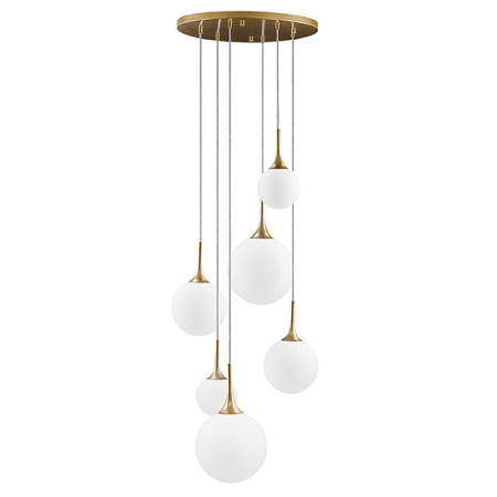 813062 Люстра GLOBO 6х40W E14 gold/white
