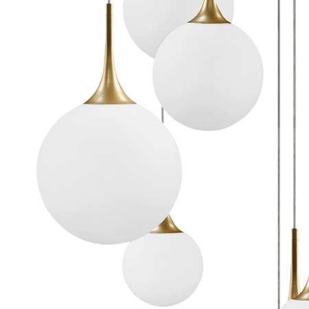 813092 Люстра GLOBO 9х40W E14 gold/white