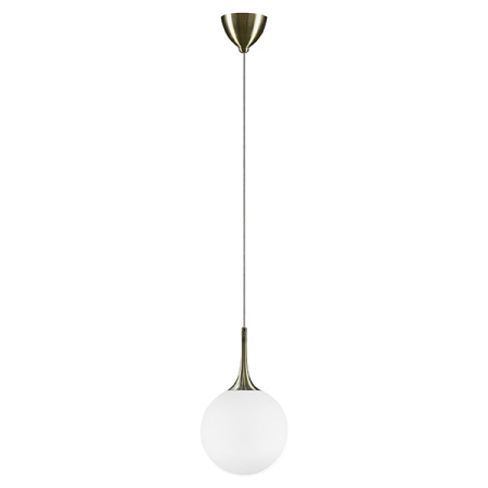 813021 Подвес GLOBO 1х40W E14 electroplating bronze/white