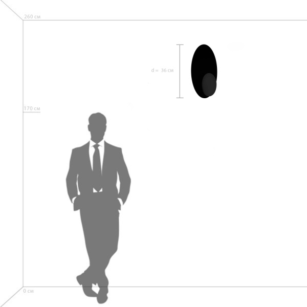 737237 Бра EMISFERO 12W LED 655LM 180G ЧЕРНЫЙ 3000K