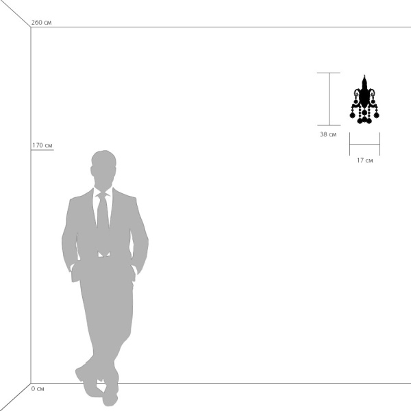 708614 Бра ELEGANTE 1х60W E14 ХРОМ