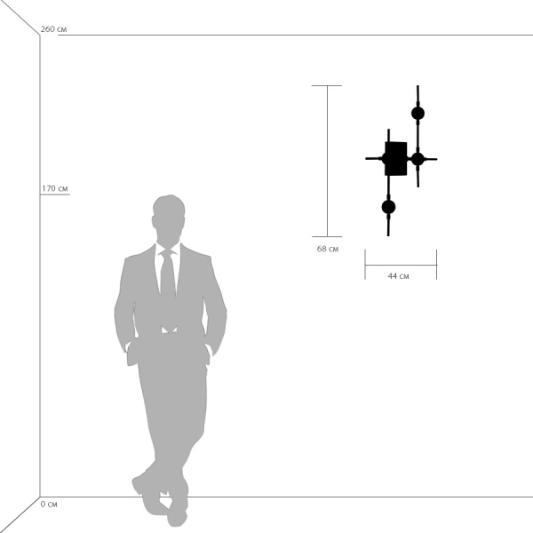 745647 Бра BERGAMO LED 5Wх4 1600LM ЧЕРНЫЙ МАТОВЫЙ/ЗОЛОТО 4000K