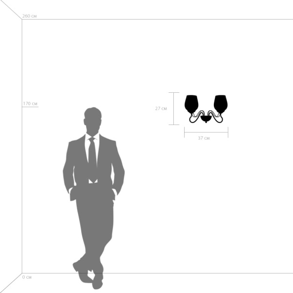 734627 Бра BOLLA 2х40W E14 ЧЕРНЫЙ/ЗОЛОТО/ПРОЗРАЧНЫЙ