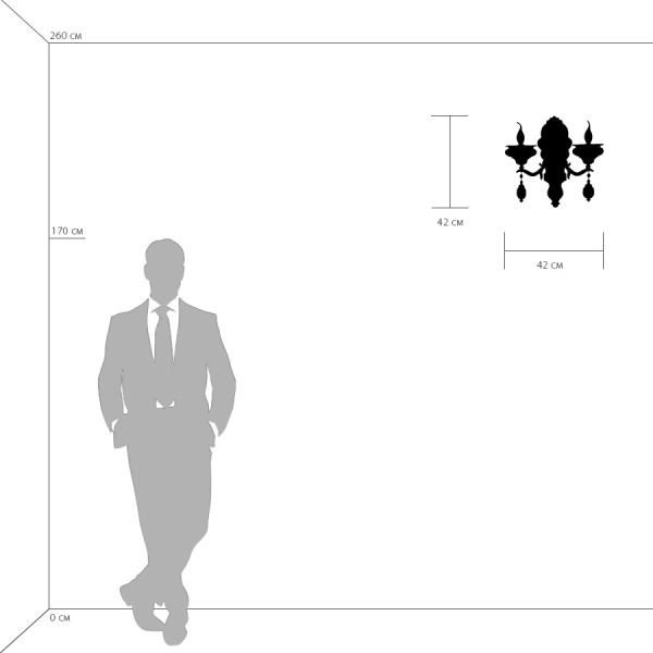 695622 Бра MELAGRO 2х60W E14 ЗОЛОТО
