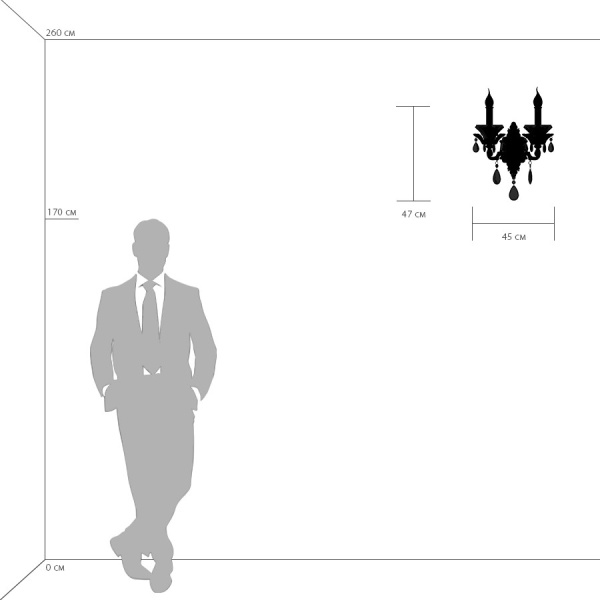 714624 Бра ANEMONE 2x40W E14 Silver