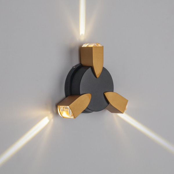 380633 Светильник DITO 3х1W LED 330LM G ЧЕРНЫЙ/ЗОЛОТО 4000K