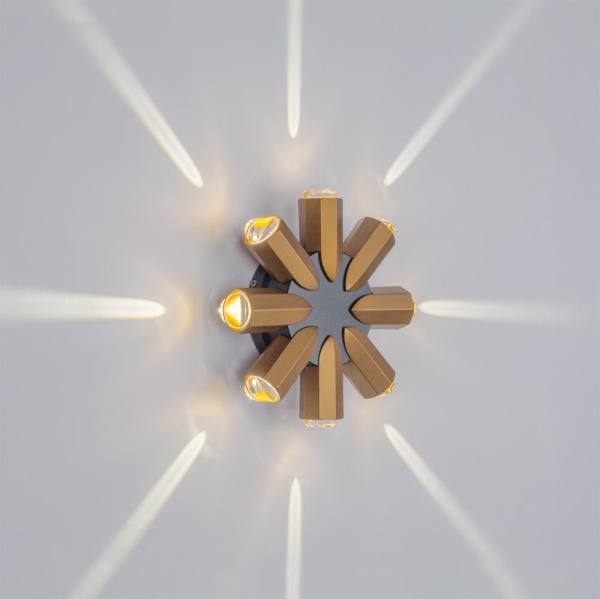 380683 Светильник DITO 8х1W LED 880LM G ЧЕРНЫЙ/ЗОЛОТО 4000K