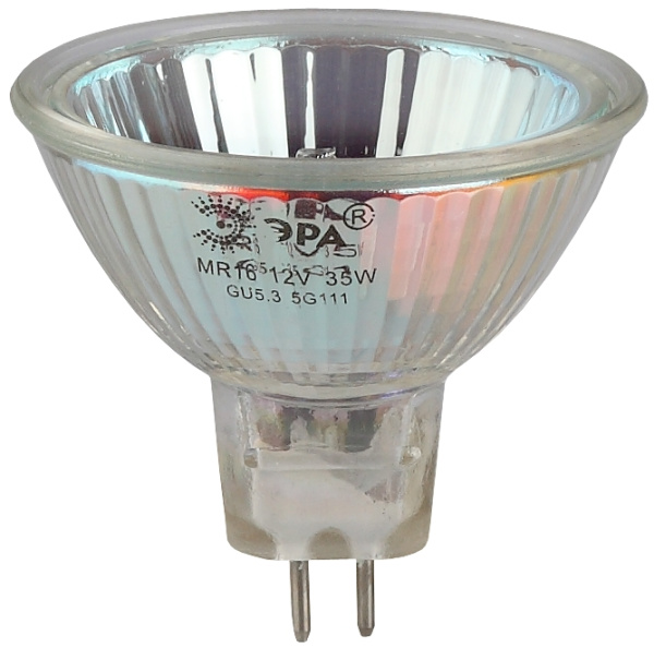 GU5.3-MR16-35W-12V-CL  Лампа галогенная ЭРА GU5.3-MR16-35W-12V-CL 35Вт софит теплый белый свет GU5.3