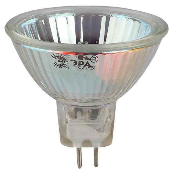 GU5.3-MR16-50W-12V-CL  Лампа галогенная ЭРА GU5.3-MR16-50W-12V-CL 50Вт софит теплый белый свет GU5.3