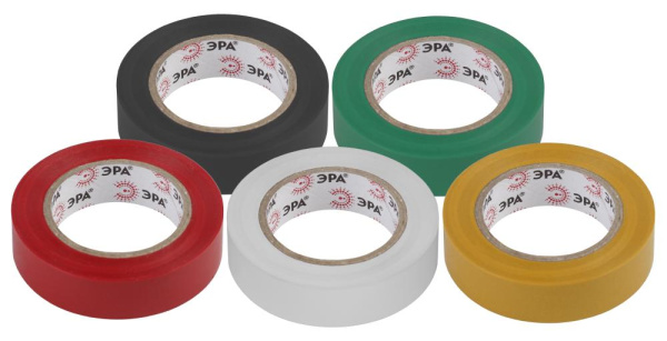 ЭРА ПВХ-изолента 15мм*10м  5цветов (5/500/12000)