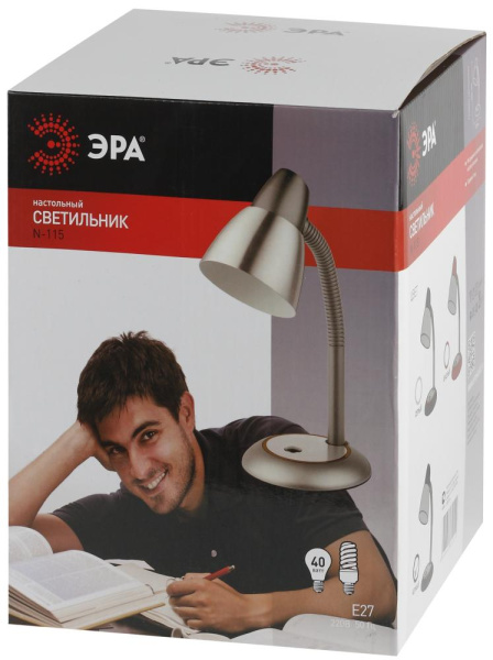 Настольный светильник ЭРА N-115-E27-40W-R красный