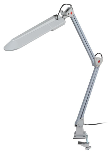 Настольный светильник ЭРА NL-201-G23-11W-GY с лампой PL на струбцине серый