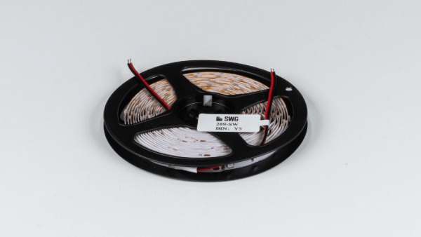 Лента светодиодная стандарт 3528, 60 LED/м, 4,8 Вт/м, 24В , IP20, Цвет: Желтый