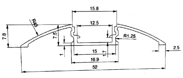 Профиль алюминиевый SWG ARC-608FL
