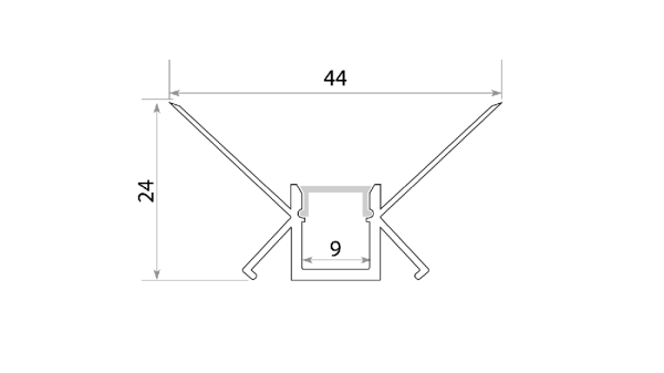 Профиль алюминиевый SWG PRO RC-4425-2.5
