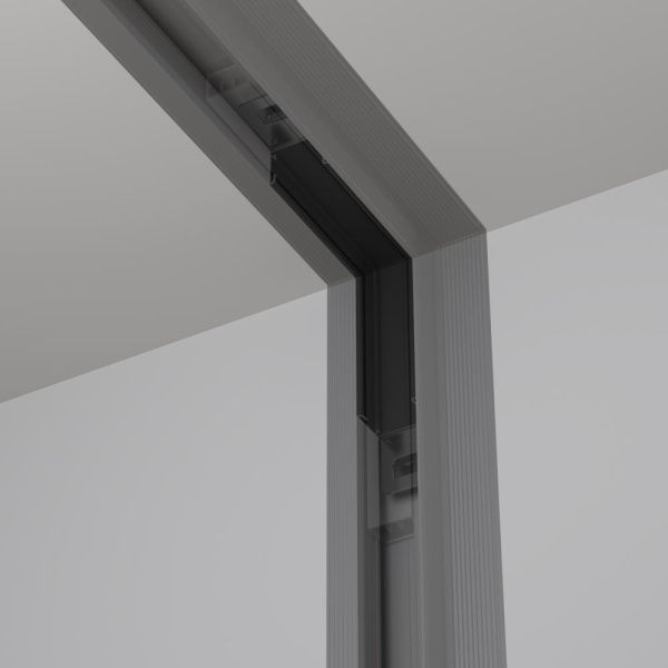 Коннектор угловой внутренний, встраиваемый Basity, черный