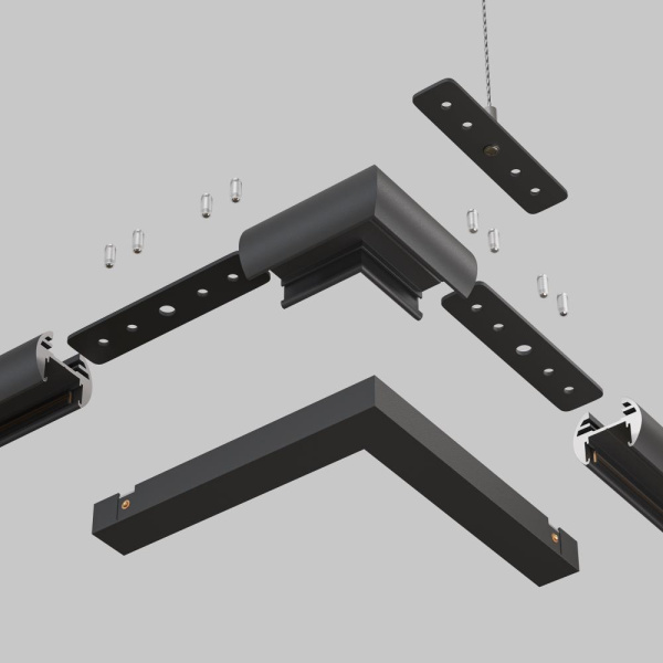 Коннектор угловой круглый Basity, черный