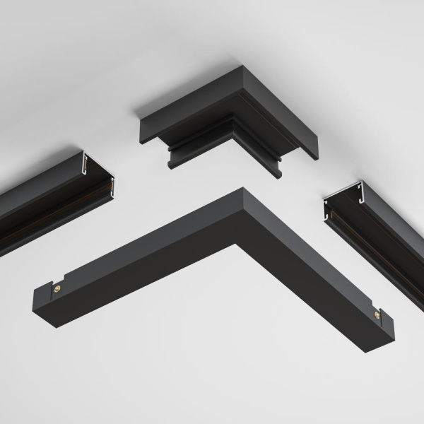 Коннектор угловой, накладной Basity, черный