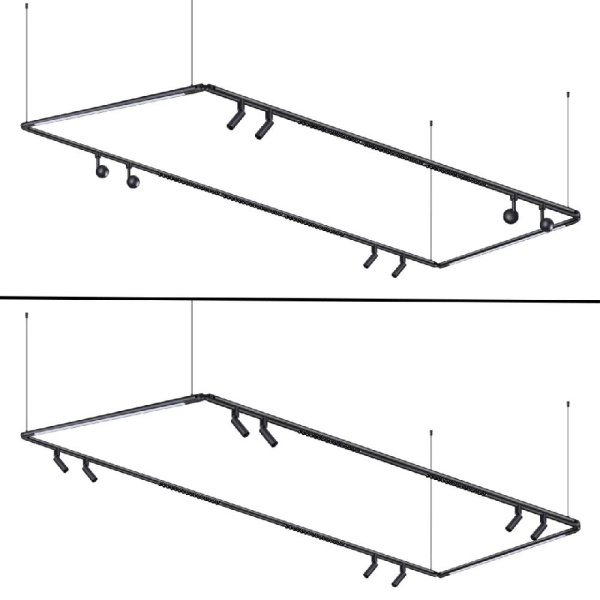 359387 KONST NT24 черный База накладная для ввода питания с гибким угловым соединителем «L» и проводом-подвесом (длина провода – 2м) IP20 48V GLAT
