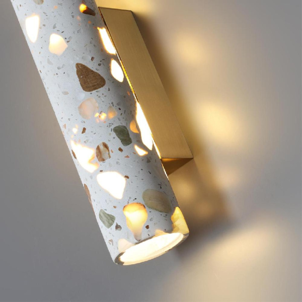 7012/12WL L-VISION ODL25 235 Настенный св-к UP DOWN металл/ терраццо/античная бронза/серый IP20 12W CRI>90 3000K 220V TERRAZZO