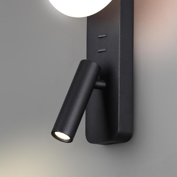 7048/5WL HIGHTECH ODL25 409 металл/акрил черный Настенный светильник IP20 LED 1*5W + 1*3W CRI>90 ALBERGO