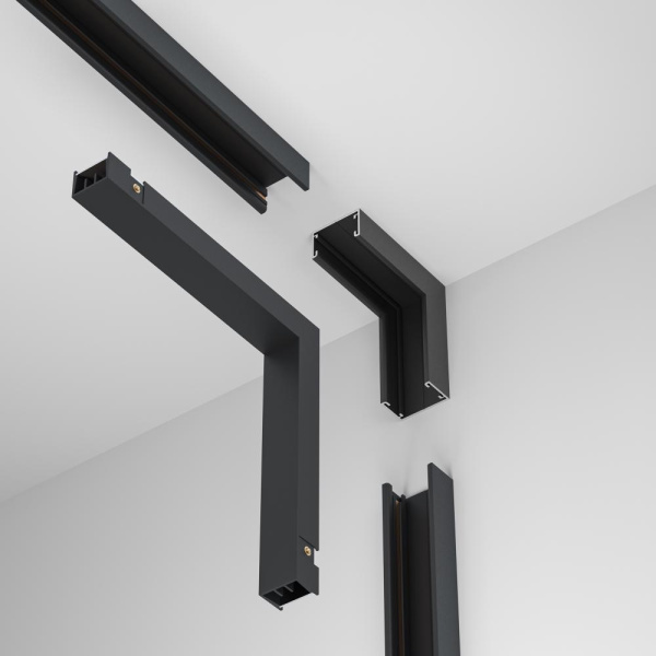 Коннектор питания угловой внутренний Basity, черный