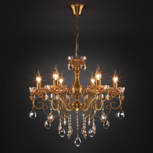 Подвесная хрустальная люстра 10109/6 бронза