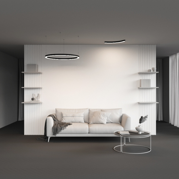 Радиусный профиль 35x35 Ø800мм 1/4 круга черный