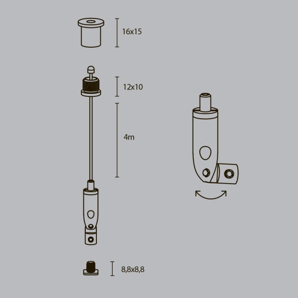 Комплект подвесов для радиусного профиля 4м.