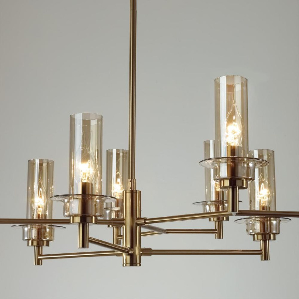 6554/9C CLASSI LN25 28 бронза/коньячный/металл/стекло Люстра потолочная E14 9*40W 220V MADONNA